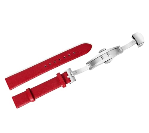 Cijinon Uhrenarmband aus echtem Leder mit Schmetterlingsverschluss, 8 mm-22 mm, 13 mm, Leder von Cijinon