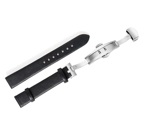 Cijinon Uhrenarmband aus echtem Leder mit Schmetterlingsverschluss, 8 mm-22 mm, 15 mm, Leder von Cijinon