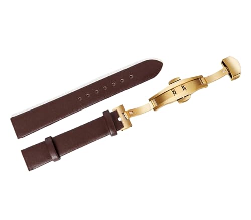Cijinon Uhrenarmband aus echtem Leder mit Schmetterlingsverschluss, 8 mm-22 mm, 17 mm, Leder von Cijinon