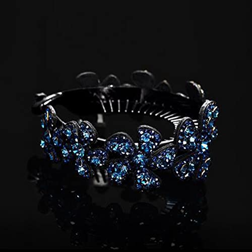 Glänzende Strass-Blume Pferdeschwanz Twist Dutt Shaper Frauen Klaue Haar Stein Funkelnde Kristall Geflochtene Werkzeug Clips Griffe von Cikiki