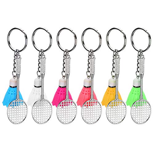 Cikonielf 6 Stück Badminton Schlüsselbund Nette Mini Sportartikel Ball Federball Badminton Anhänger Schlüsselanhänger Ornament für Sportliebhaber Fans Geschenk von Cikonielf