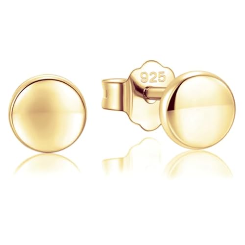 925 Silber Knopf Ohrringe Gold von Cilla Jewels