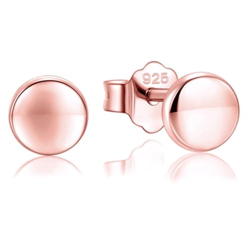 925 Silber Knopf Ohrringe Rose Bunt von Cilla Jewels