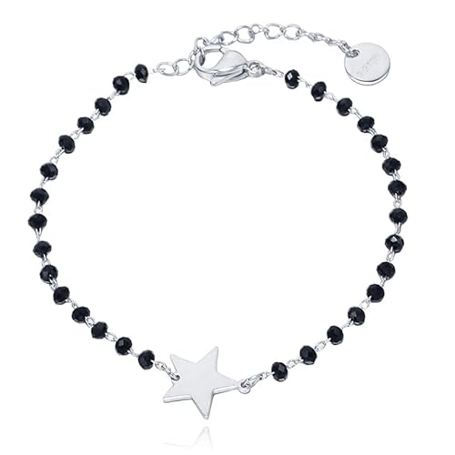 Cilla Armbänder Schwarz Kristall und Stern - Silber von Cilla Jewels