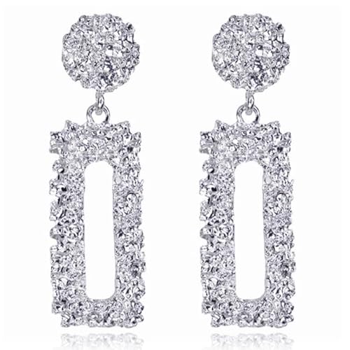 Cilla Chunky Rechteckige Ohrringe - Silber von Cilla Jewels