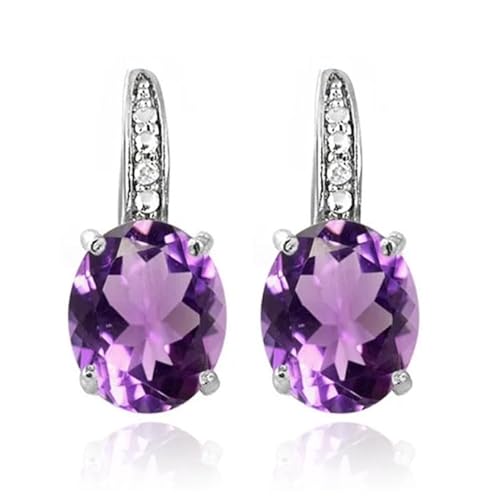 Cilla Jewels 925 Silber Ohrringe mit großen lila Amethyst Stein von Cilla Jewels
