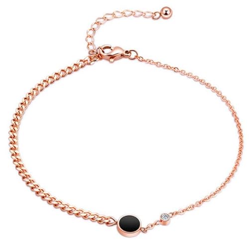 Cilla Jewels Damen Fußkettchen Schwarz Disc mit Zirkonia Rose von Cilla Jewels
