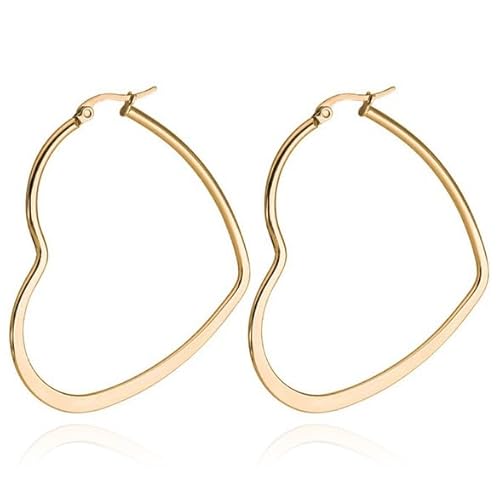 Cilla Jewels Damen Ohrringe Edelstahl Gold Herz - 30mm von Cilla Jewels