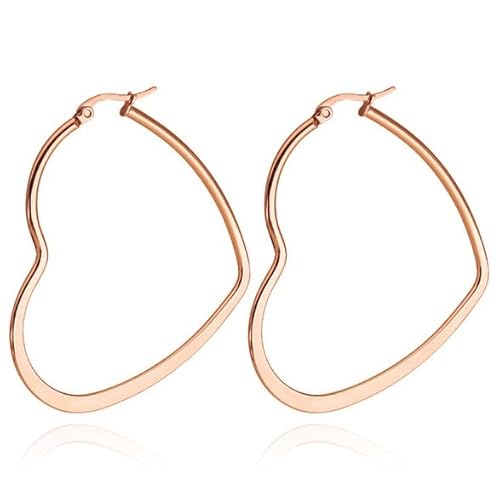 Cilla Jewels Damen Ohrringe Edelstahl Rose Herz-30mm von Cilla Jewels