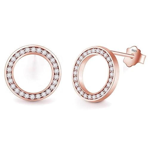 Cilla Jewels Damen Ohrstecker 925 Silber Open Circle Rose von Cilla Jewels