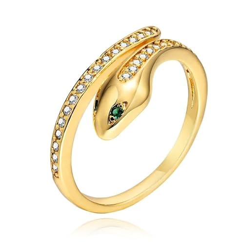 Cilla Jewels Damenring mit Schlangenmotiv und grünen Zirkonia Augen von Cilla Jewels