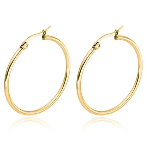 Cilla Jewels Hoop Ohrringe Damen Edelstahl Gold-30mm von Cilla Jewels