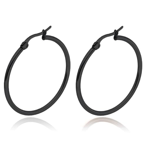 Cilla Jewels Hoop Ohrringe Damen Edelstahl Schwarz/50mm von Cilla Jewels