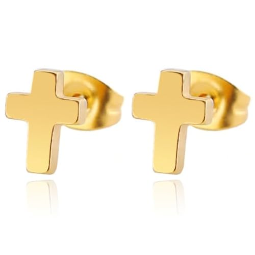Cilla Jewels Ohrstecker Edelstahl Kreuz Gold von Cilla Jewels