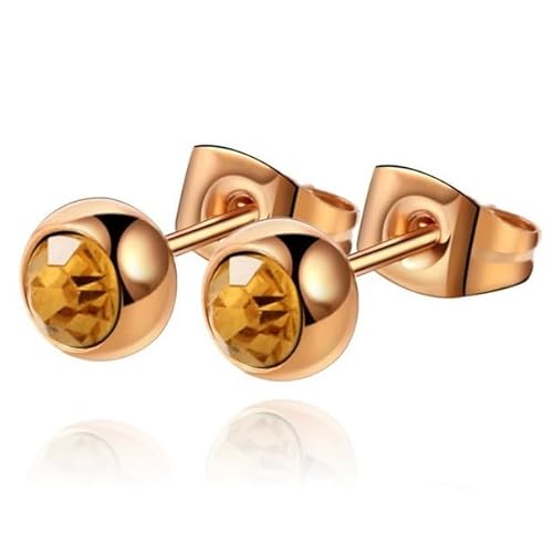 Cilla Jewels Ohrstecker Rose Edelstahl Gelber Stein von Cilla Jewels