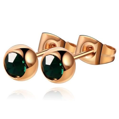 Cilla Jewels Ohrstecker Rose Edelstahl Grüner Stein von Cilla Jewels