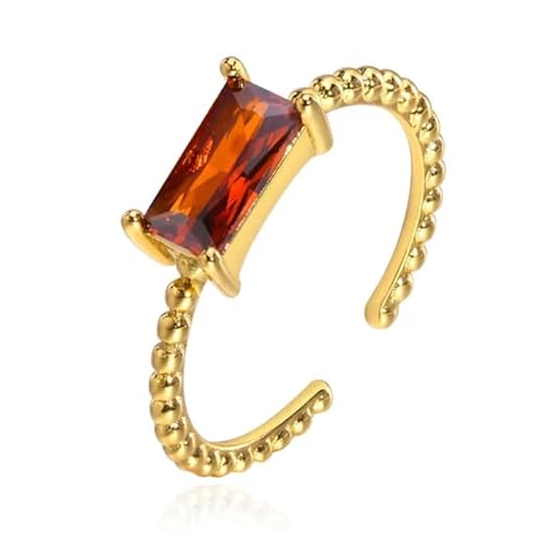 Cilla Jewels Vergoldeter Ring mit länglichen orange-roten Zirkonia von Cilla Jewels