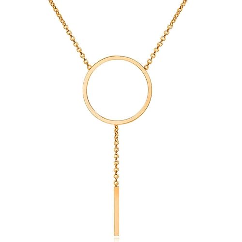 Damen Halskette Cilla Jewels Edelstahl Vergoldet Rose Kreis Stange von Cilla Jewels