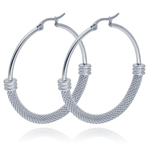 Damen Ohrringe Ringe Silber aus Edelstahl - 60mm von Cilla Jewels