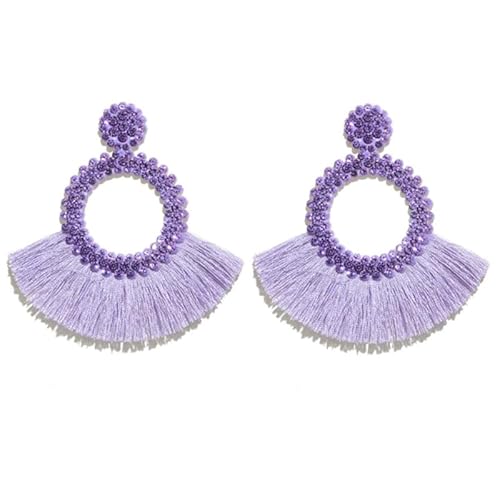 Fransen Ohrringe mit Lavendel Strass von Cilla Jewels von Cilla Jewels
