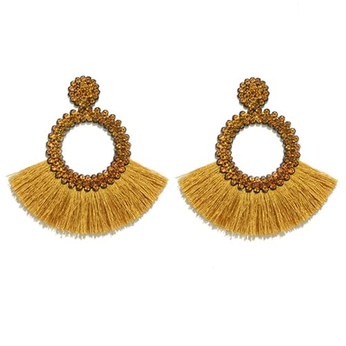 Fransen Ohrringe mit gelben Strass von Cilla Jewels von Cilla Jewels