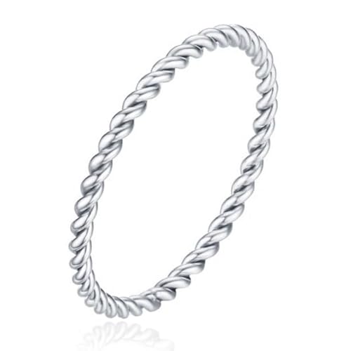 Gedrehte elegante Damen Ring Edelstahl Silber-15mm von Cilla Jewels