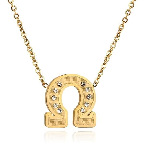 Goldfarbene Damen Halskette Edelstahl Vergoldet OHM Symbol von Cilla Jewels