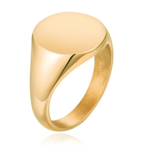 Goldfarbene Damen Siegelring aus Edelstahl-18mm von Cilla Jewels
