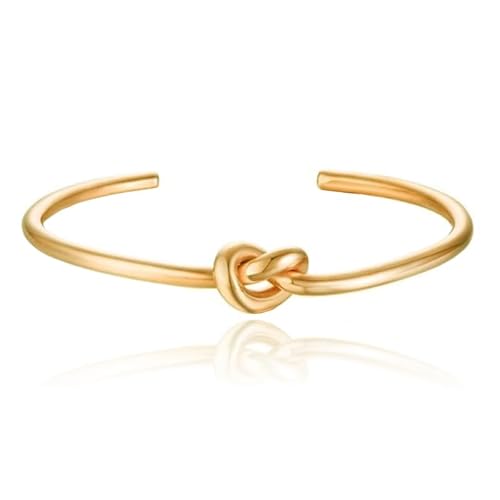 Goldfarbener Edelstahl Damen Armband mit Knopf von Cilla Jewels