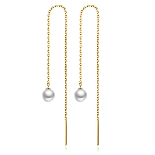 Halskette Ohrringe Damen mit Perle Gold aus Edelstahl von Cilla Jewels