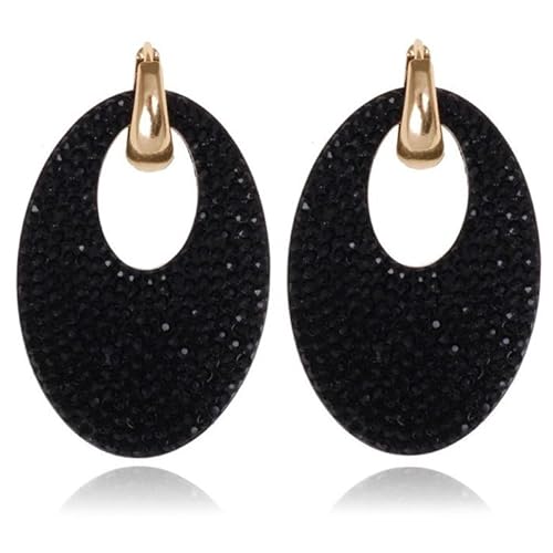 Oval Damen Ohrringe Cilla Jewels Schwarz Gold von Cilla Jewels