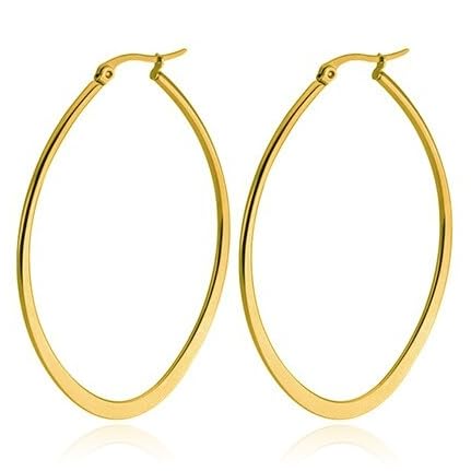Oval Ohrringe Cilla Jewels Edelstahl Goldfarben-30mm von Cilla Jewels