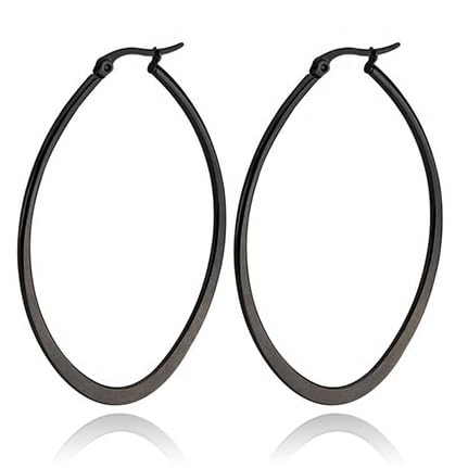 Oval Ohrringe Cilla Jewels Edelstahl Schwarz/50mm von Cilla Jewels