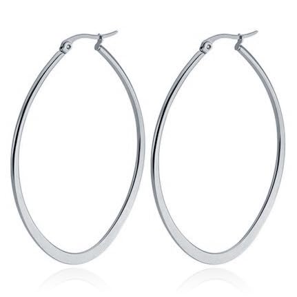 Oval Ohrringe Cilla Jewels Edelstahl Silber-40mm von Cilla Jewels