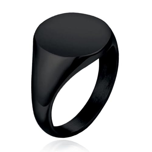 Schwarzer Damen-Siegelring aus Edelstahl-16mm von Cilla Jewels