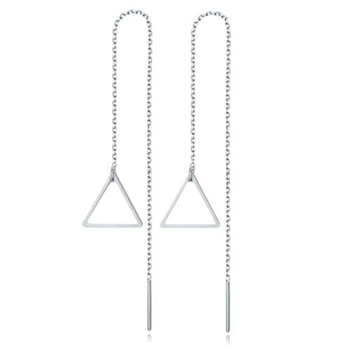 Silberfarbene Dreieck Ohrringe Damen Halskette aus Edelstahl von Cilla Jewels