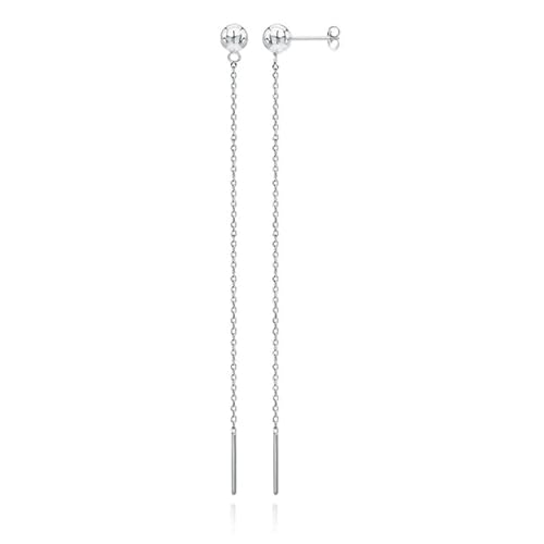 Silberfarbene Halskette Ohrringe Damen aus Edelstahl - 130mm von Cilla Jewels