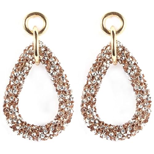 Tropfen Ohrringe oval Gold und silberfarbene Kristalle von Cilla Jewels