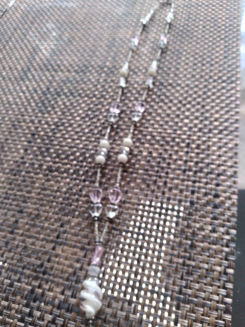 Handgemachtes Rosa Kristallperlen Id Lanyard, Ausweishalter von CillaArtCreations