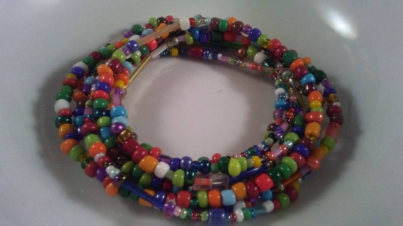 Bunte Perlen Lanyard, 55 cm Lange Halskette Für Ausweishalter von CillaArtCreations