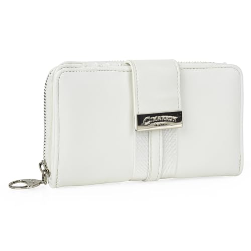 Cimarron - Geldbörse Damen Gross - Strapazierfähige Portemonnaie Damen - Damen Geldbörse - Damen-Geldbörsen mit Hochwertigen Materialien - Damen Portemonnaie 319716, Weiss von Cimarron