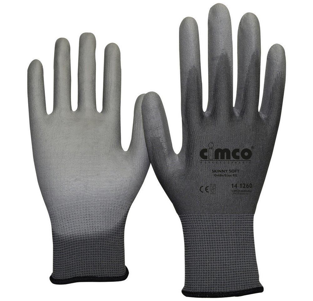 Cimco Arbeitshandschuhe Cimco 141260 Skinny Soft grau Nylon Arbeitshandschuh Größe (Handschuhe von Cimco