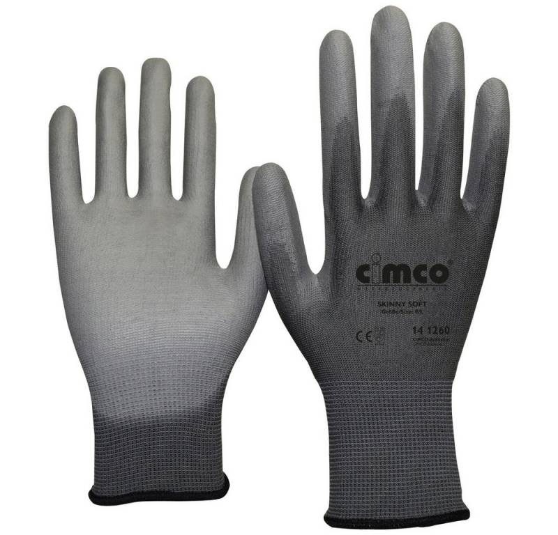 Cimco Arbeitshandschuhe Cimco 141260 Skinny Soft grau Nylon Arbeitshandschuh Größe (Handschuhe von Cimco