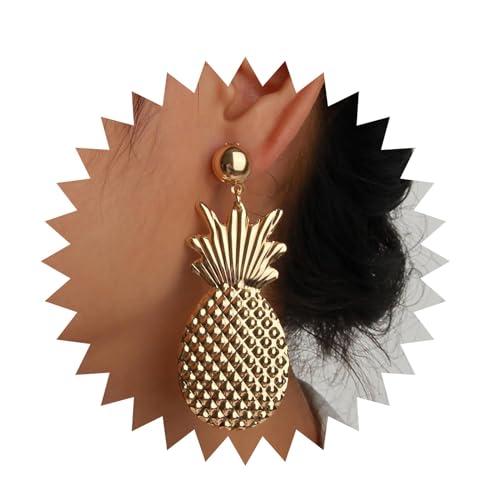 Cimenexe Böhmische Ananas Baumeln Ohrringe Gold Metall Ananas Ohrringe Ananas Ohrstecker Tropische Früchte Aussage Ohrringe Schmuck Für Frauen Und Mädchen Geschenke von Cimenexe