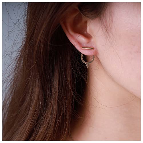 Cimenexe Böhmische Bar Ohr Jacke Ohrringe Gold Bar Kreis Ohrstecker Ohrringe Hohlen Kreis Jacke Ohrringe Geometrische Bar Vorne Und Hinten Ohrringe Schmuck Für Frauen Und Mädchen Geschenke von Cimenexe