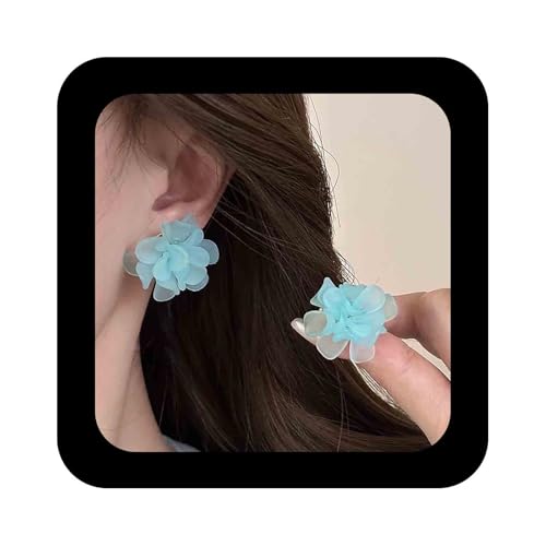 Cimenexe Böhmische Emaille Blume Ohrstecker Blau Acryl Blumenstecker Ohrring 3d Blumenblatt Ohrring Harz Blume Blütenblatt Ohrringe Schmuck Für Frauen (blau) von Cimenexe