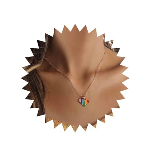 Cimenexe Böhmische Emaille Herz Choker Halskette Regenbogen Hören Anhänger Halskette Emaille Bunte Herz Halskette Lange Herz Liebe Kette Halskette Schmuck Für Frauen Und Mädchen Geschenke von Cimenexe