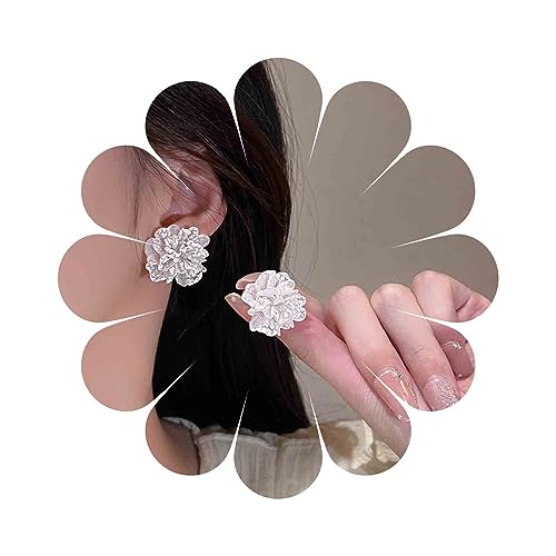 Cimenexe Böhmische Emaille Kamelie Blume Ohrringe Acryl Weiß Kamelie Ohrringe Hochzeit Weiße Blume Ohrstecker Ohrringe Große Blumige Blütenblatt Ohrringe Schmuck Für Frauen Und Mädchen Geschenke von Cimenexe