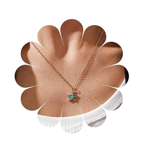 Cimenexe Böhmische Emaille Stern Anhänger Halskette Grün Seestern Choker Halskette Grün Acryl Stern Halskette Winzigen Stern Kette Halskette Schmuck Für Frauen Und Mädchen Geschenke von Cimenexe