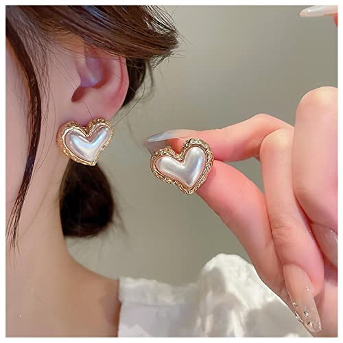 Cimenexe Böhmische Geschwollene Perlenohrringe Gold Herz Perlenohrringe Geschwollenes Herz Perlenohrringe Liebe Herz Perlen Ohrstecker Schmuck Für Frauen Und Mädchen Geschenke von Cimenexe
